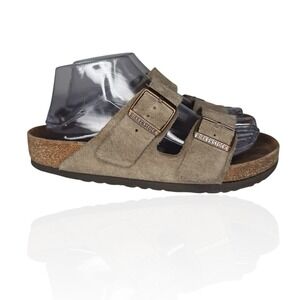 Birkenstock Arizona Sandals Brown Leather Double Strap Buckle Slide Womens 7.5-8